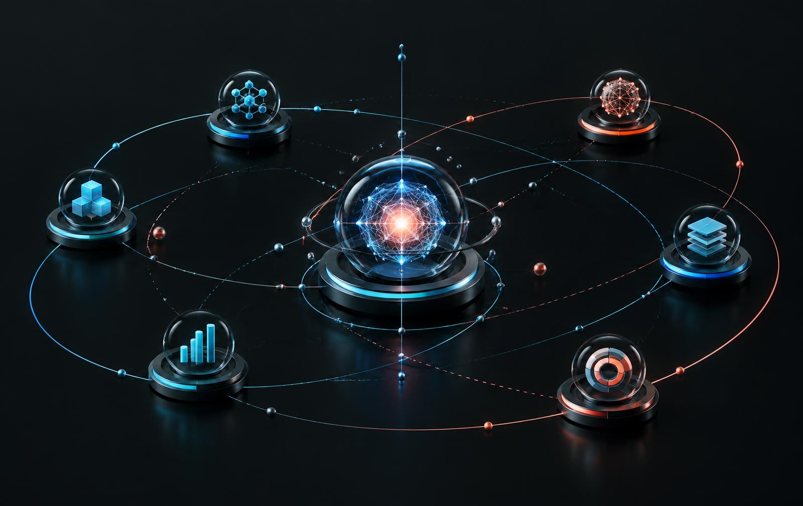 Abstract network of specialized capabilities connected around one objective